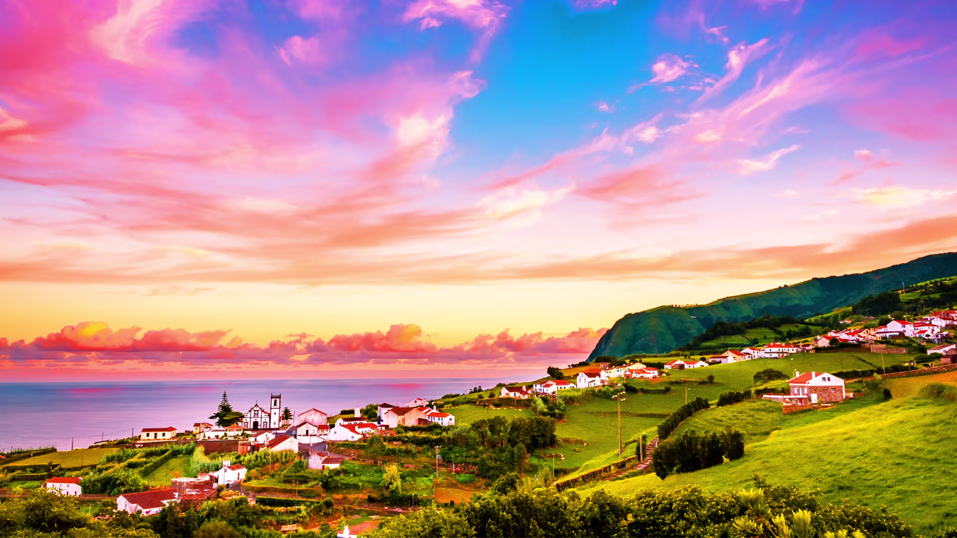 Scenic view of Azores