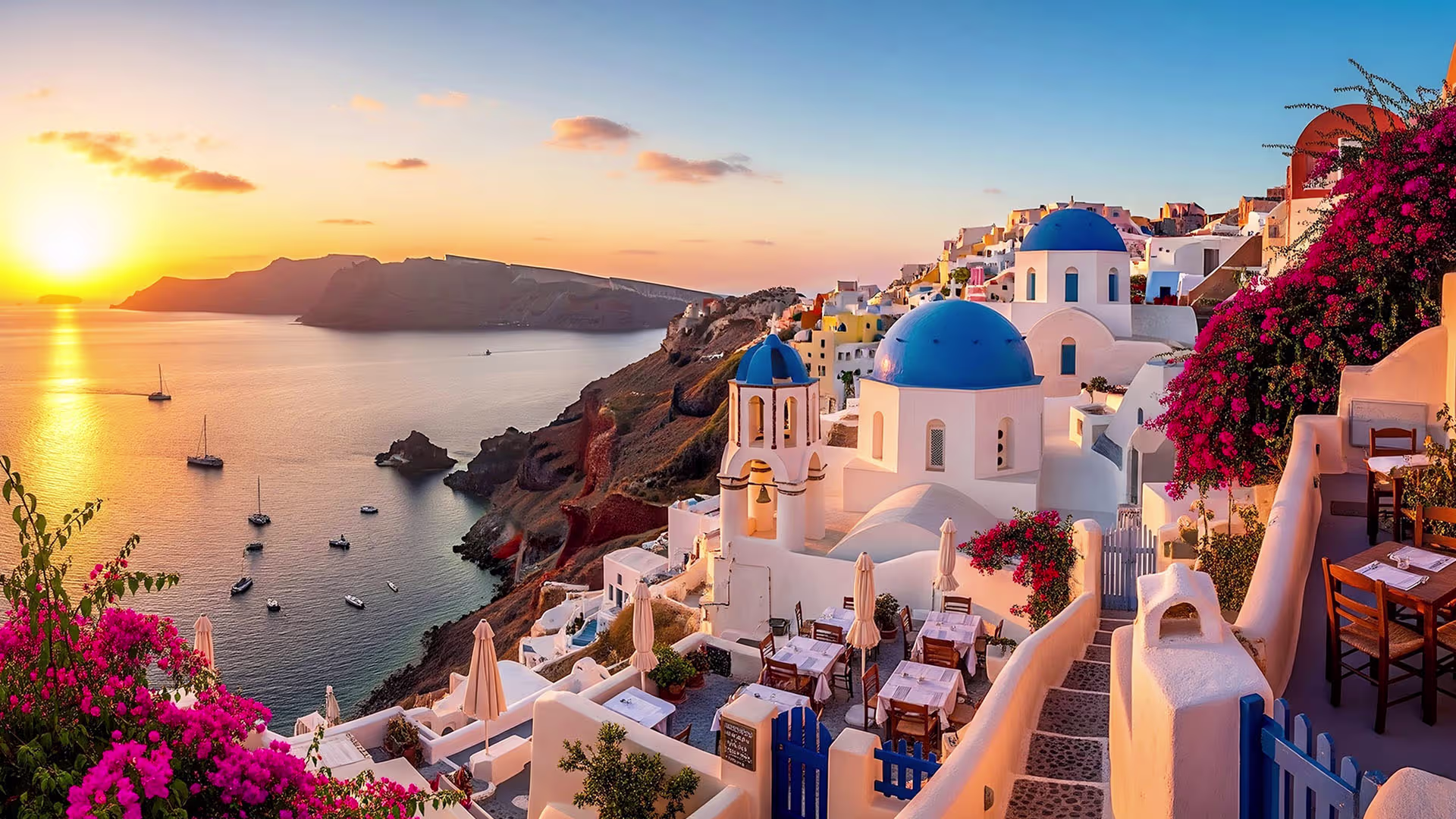 Scenic view of Santorini